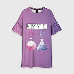 Платье клеш для девочки Химия Любви, цвет: 3D-принт