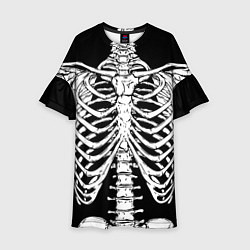 Платье клеш для девочки Skeleton ribs, цвет: 3D-принт