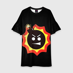 Платье клеш для девочки Serious Sam logo, цвет: 3D-принт