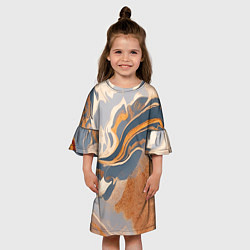 Платье клеш для девочки Разноцветная яшма, цвет: 3D-принт — фото 2