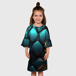 Платье клеш для девочки Объемные большие плиты, цвет: 3D-принт — фото 2