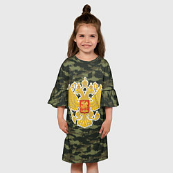 Платье клеш для девочки Россия - герб и камуфляж, цвет: 3D-принт — фото 2