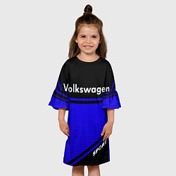 Платье клеш для девочки Volkswagen sport blue, цвет: 3D-принт — фото 2