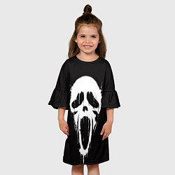 Платье клеш для девочки Лицо призрака, цвет: 3D-принт — фото 2