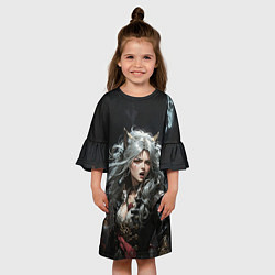 Платье клеш для девочки Боевая девушка-кошка, цвет: 3D-принт — фото 2