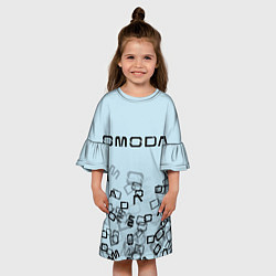 Платье клеш для девочки Omoda letters pattern, цвет: 3D-принт — фото 2