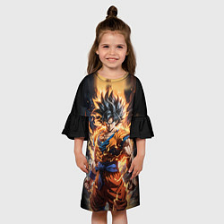Платье клеш для девочки Сон гоку - драгонболл, цвет: 3D-принт — фото 2