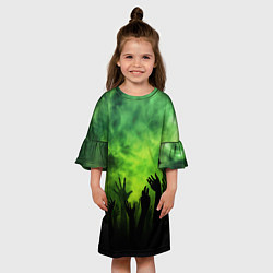 Платье клеш для девочки Зомби вечеринка, цвет: 3D-принт — фото 2