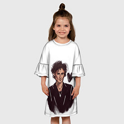 Платье клеш для девочки Портрет Тимоти Шаламе, цвет: 3D-принт — фото 2