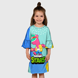 Платье клеш для девочки Doug Brawl Stars, цвет: 3D-принт — фото 2