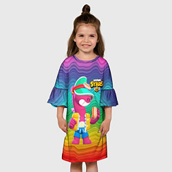 Платье клеш для девочки Doug Brawl stars, цвет: 3D-принт — фото 2