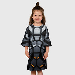 Платье клеш для девочки Объемная черная конструкция, цвет: 3D-принт — фото 2