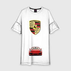 Платье клеш для девочки Porsche car, цвет: 3D-принт
