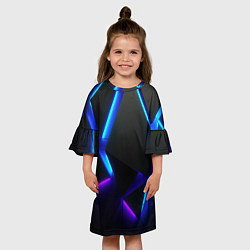 Платье клеш для девочки Неоновые плиты, цвет: 3D-принт — фото 2