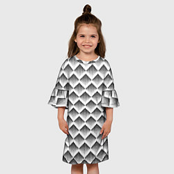Платье клеш для девочки Ромбы из черных треугольников, цвет: 3D-принт — фото 2