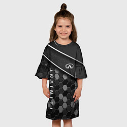 Платье клеш для девочки Infiniti - черный металл, цвет: 3D-принт — фото 2