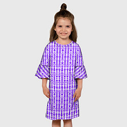 Платье клеш для девочки Сине-белый батик, цвет: 3D-принт — фото 2