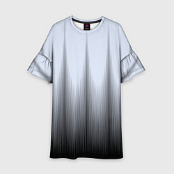 Платье клеш для девочки Черный полосатый градиент, цвет: 3D-принт