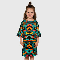 Платье клеш для девочки Абстрактный красочный паттерн - мода, цвет: 3D-принт — фото 2