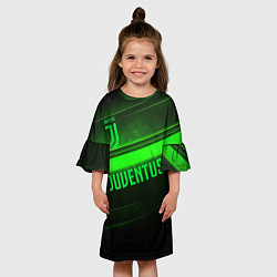 Платье клеш для девочки Juventus green line, цвет: 3D-принт — фото 2