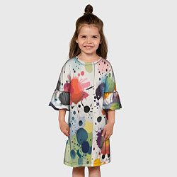 Платье клеш для девочки Colorful blots - vogue - abstraction, цвет: 3D-принт — фото 2