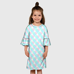 Платье клеш для девочки Клетка из фильма Барби, цвет: 3D-принт — фото 2