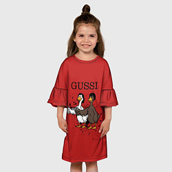 Платье клеш для девочки Гусси из криминального чтиво, цвет: 3D-принт — фото 2