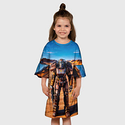 Платье клеш для девочки Фалаут силовая броня, цвет: 3D-принт — фото 2