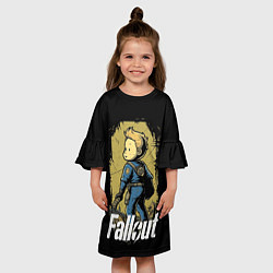 Платье клеш для девочки Fallout boy, цвет: 3D-принт — фото 2