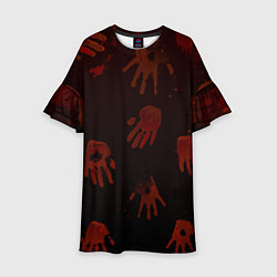 Платье клеш для девочки Кровавые ладони, цвет: 3D-принт