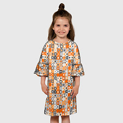 Платье клеш для девочки Узор с кружками, цвет: 3D-принт — фото 2