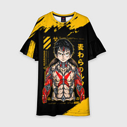 Платье клеш для девочки Киборг Луффи - One Piece, цвет: 3D-принт