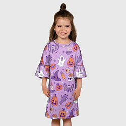 Платье клеш для девочки Halloween pattern арт, цвет: 3D-принт — фото 2