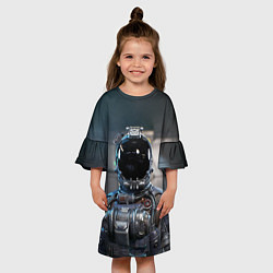 Платье клеш для девочки Starfield astronaut, цвет: 3D-принт — фото 2