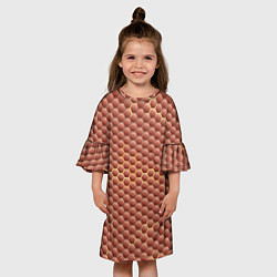 Платье клеш для девочки Красная броня с желтым отливом, цвет: 3D-принт — фото 2