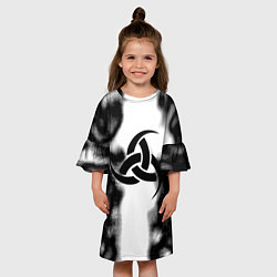 Платье клеш для девочки Скандинавский узор душа, цвет: 3D-принт — фото 2
