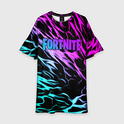 Платье клеш для девочки Fortnite neon uniform, цвет: 3D-принт