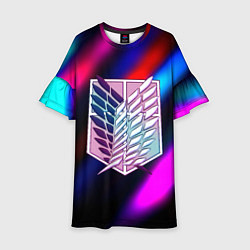 Детское платье Attack on Titan stripes neon