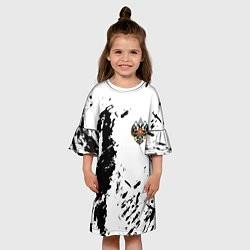 Платье клеш для девочки Россия спорт краски герб, цвет: 3D-принт — фото 2