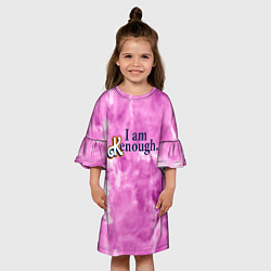 Платье клеш для девочки I am kenough - розовый тай-дай, цвет: 3D-принт — фото 2