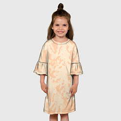 Платье клеш для девочки Паттерн бледно-оранжевый, цвет: 3D-принт — фото 2