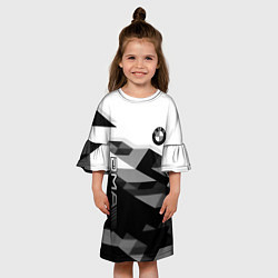 Платье клеш для девочки Bmw sport geometry, цвет: 3D-принт — фото 2