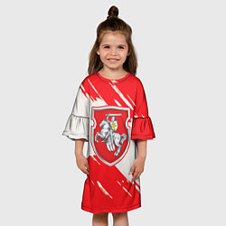 Платье клеш для девочки Belarus герб краски, цвет: 3D-принт — фото 2