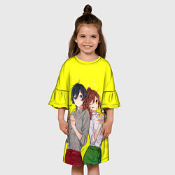 Платье клеш для девочки Кёко Хори и Изуми Миямура, цвет: 3D-принт — фото 2