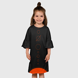 Платье клеш для девочки Solar system - abstract, цвет: 3D-принт — фото 2