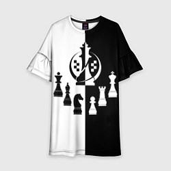 Платье клеш для девочки Шахматист гроссмейстер, цвет: 3D-принт