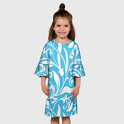 Платье клеш для девочки Растительный паттерн - минимализм, цвет: 3D-принт — фото 2