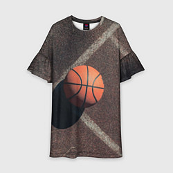 Платье клеш для девочки Мяч баскетбольный, цвет: 3D-принт