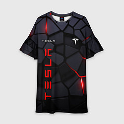 Платье клеш для девочки Tesla - плиты с эффектом свечения, цвет: 3D-принт