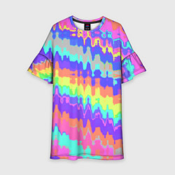 Детское платье Искаженные разноцветные полосы